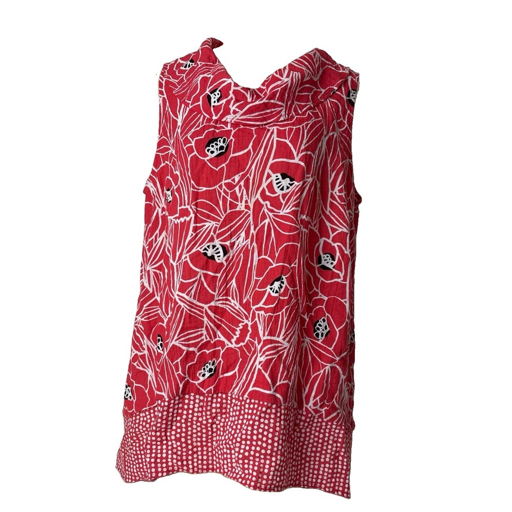 Habitat Clothes to Live In Womens Large Sleeveless Tunic Top Lightweight Floral